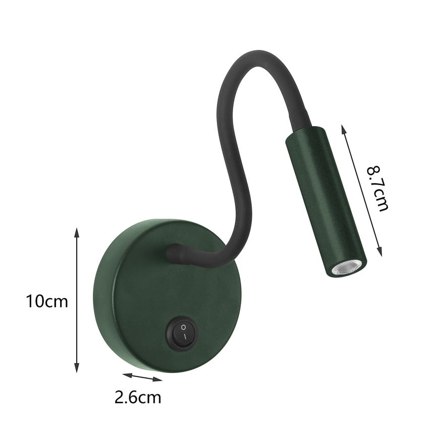 Brilagi - LED Aplique flexible MAYA LED/3W/230V 4000K Verde