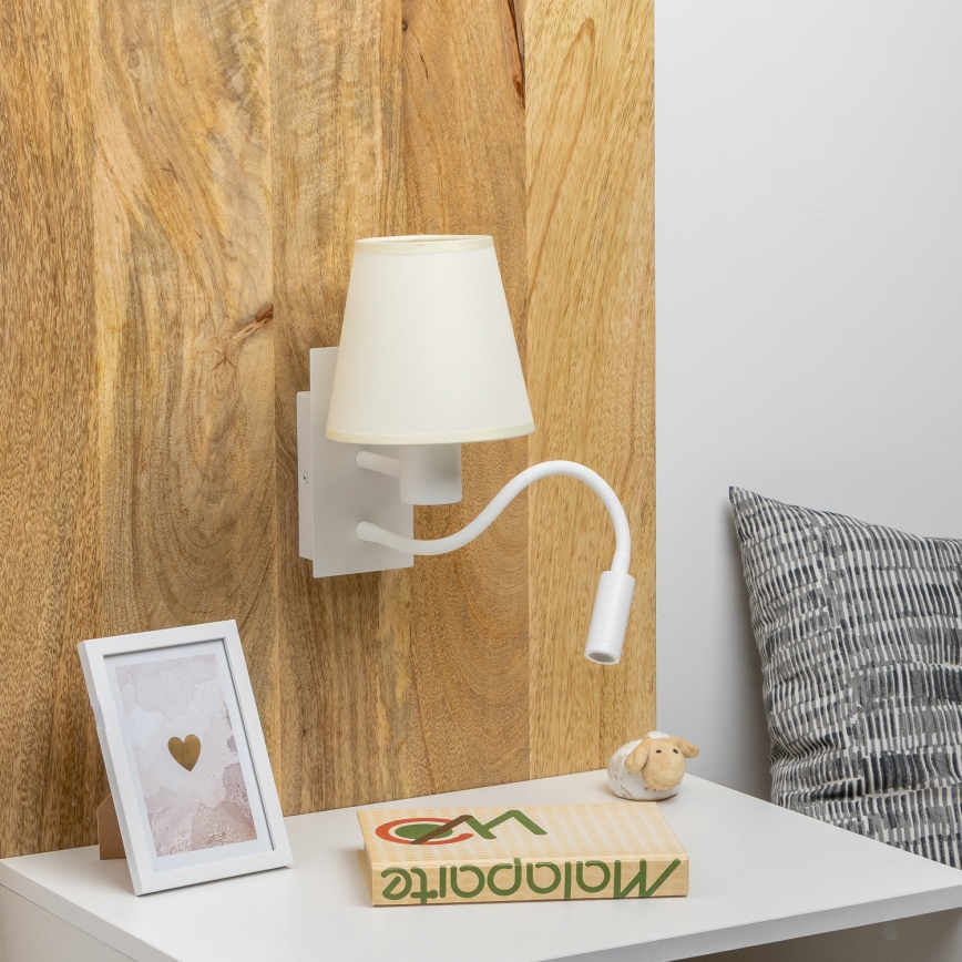 Brilagi - LED Aplique flexible NUBILA 1xE27/25W/230V + LED/3W blanco/color crema
