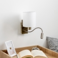 Brilagi - LED Aplique flexible NUBILA 1xE27/25W/230V + LED/3W latón/blanco