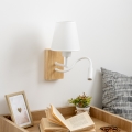 Brilagi - LED Aplique flexible NUBILA WOOD 1xE27/25W/230V + LED/3W roble/blanco
