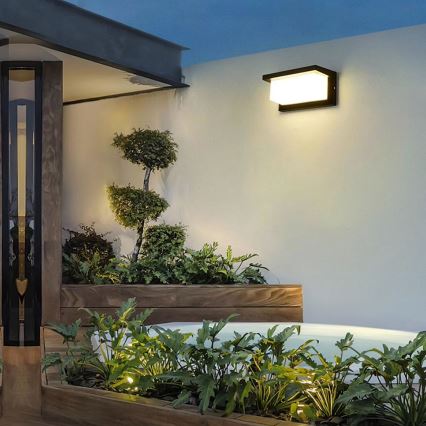 Brilagi - LED Aplique para exterior con sensor BRICKY LED/12W/230V negro IP54