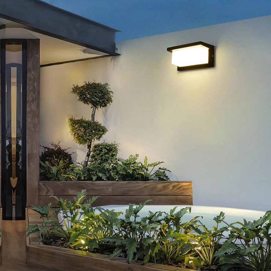 Brilagi - LED Aplique para exterior con sensor BRICKY LED/12W/230V negro IP54