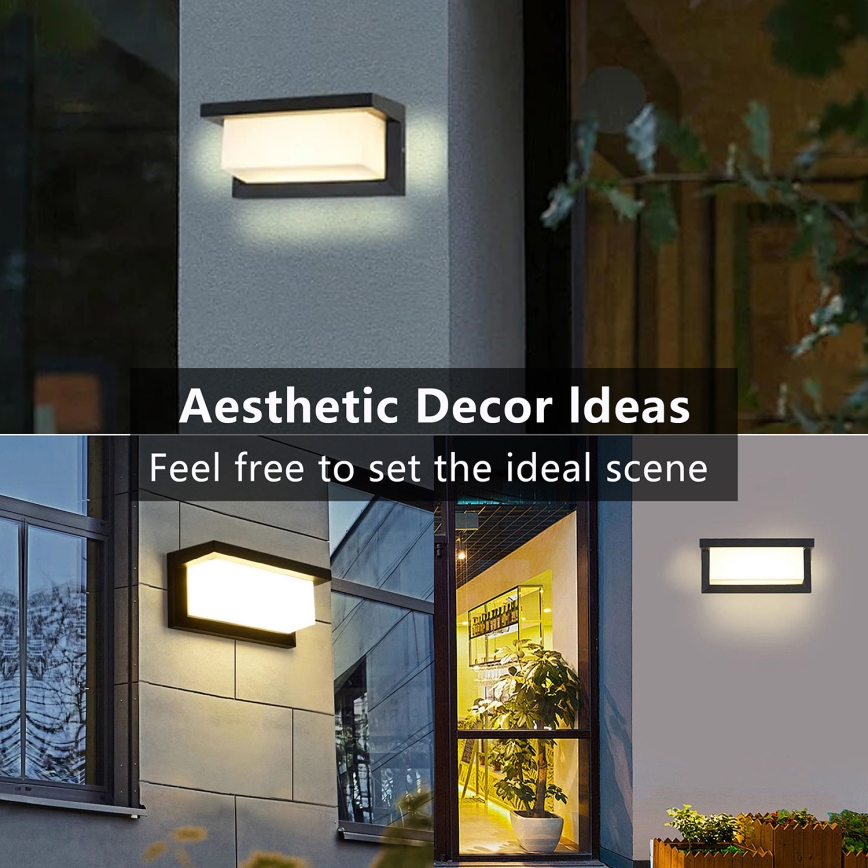 Brilagi - LED Aplique para exterior con sensor BRICKY LED/12W/230V negro IP54