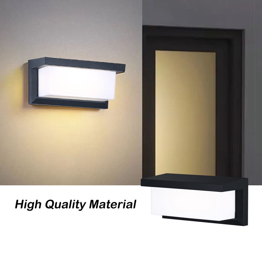 Brilagi - LED Aplique para exterior con sensor BRICKY LED/12W/230V negro IP54