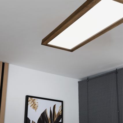 Brilagi - LED Techo del baño WOODY FRAME LED/50W/230V 120x30 cm IP44 nuez
