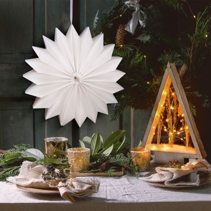 Brilagi - LED decoración navideña LED/2xAA 32 cm copo de nieve
