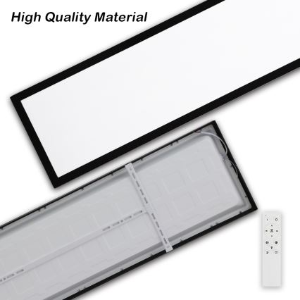 Brilagi - Dimmable Luz de Techo de Baño FRAME SMART LED/50W/230V 30x120 cm 3000-6000K IP44 Negro + Control Remoto