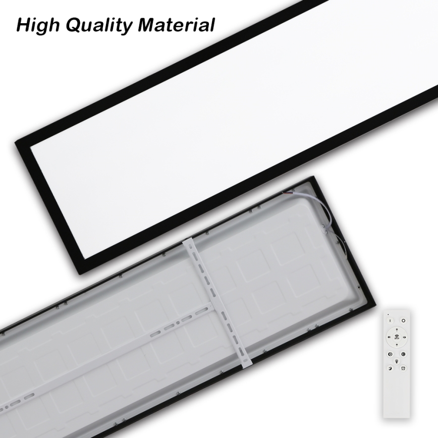 Brilagi - Dimmable Luz de Techo de Baño FRAME SMART LED/50W/230V 30x120 cm 3000-6000K IP44 Negro + Control Remoto