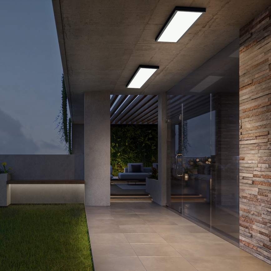 Brilagi - Dimmable Luz de Techo de Baño FRAME SMART LED/50W/230V 30x120 cm 3000-6000K IP44 Negro + Control Remoto