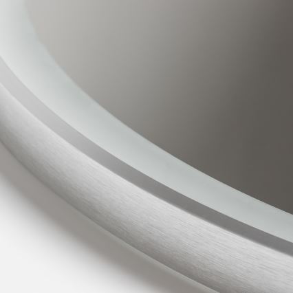 Brilagi - Espejo de baño con calefacción integrada y retroiluminación LED regulable ALU PRO LED/18W/230V, Ø 60 cm, 3000/4000/6500K, IP44, cromo mate, CRI 90