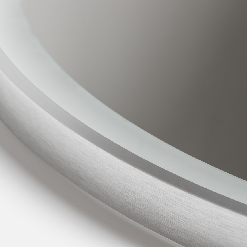 Brilagi - Espejo de baño con calefacción integrada y retroiluminación LED regulable ALU PRO LED/18W/230V, Ø 60 cm, 3000/4000/6500K, IP44, cromo mate, CRI 90