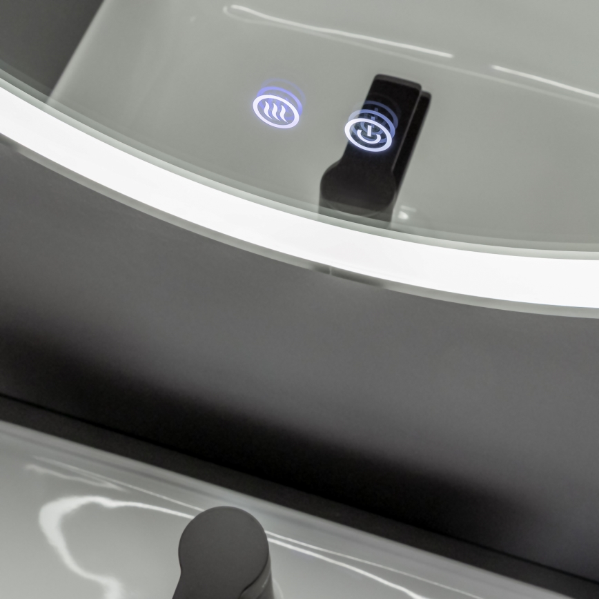 Brilagi - Espejo de baño con calefacción integrada y retroiluminación LED regulable ALU PRO LED/18W/230V, Ø 60 cm, 3000/4000/6500K, IP44, cromo mate, CRI 90