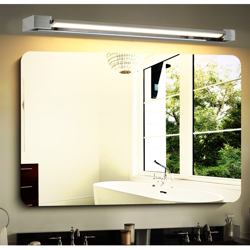 Brilagi - Iluminación LED para espejo de baño AQUA LINE LED/24W/230V 90 cm IP44 cromo brillante CRI 90