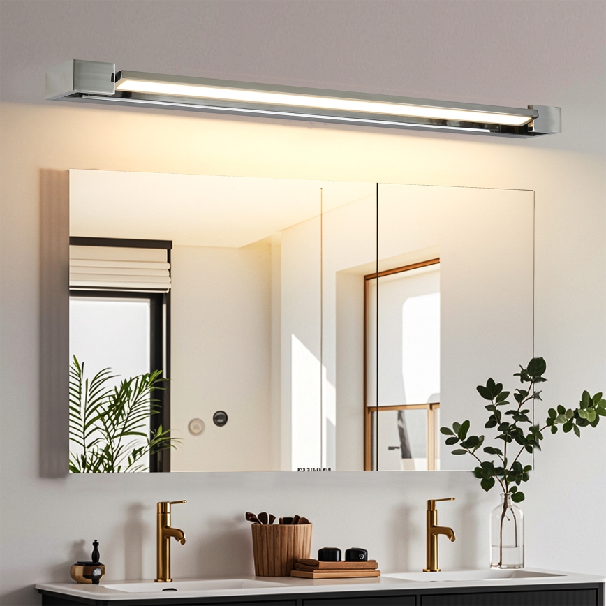 Brilagi - Iluminación LED para espejo de baño AQUA LINE LED/24W/230V 90 cm IP44 cromo brillante CRI 90