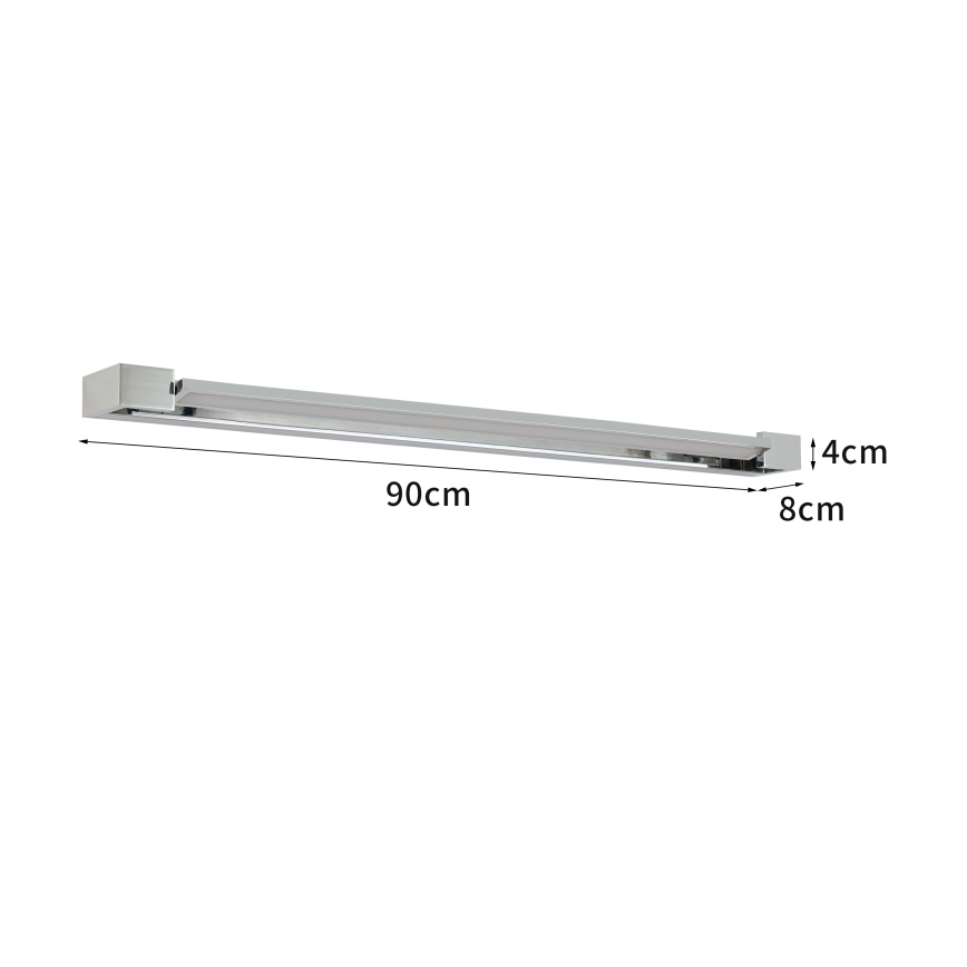 Brilagi - Iluminación LED para espejo de baño AQUA LINE LED/24W/230V 90 cm IP44 cromo brillante CRI 90
