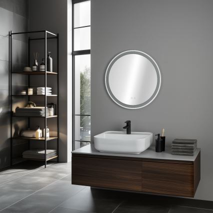 Brilagi - Espejo de baño con calefacción antivaho LED AVA ECO LED/11,5W/230V diámetro 60 cm IP44 CRI 90 regulable + CCT