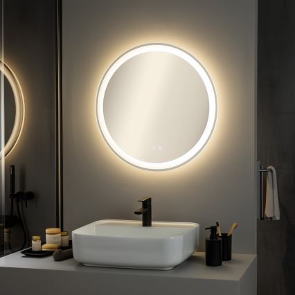 Brilagi - Espejo de baño con calefacción antivaho LED AVA ECO LED/11,5W/230V diámetro 60 cm IP44 CRI 90 regulable + CCT