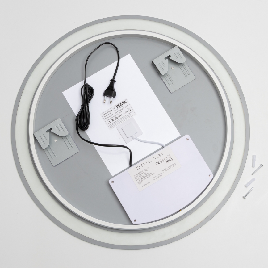 Brilagi - Espejo de baño con calefacción antivaho LED AVA ECO LED/11,5W/230V diámetro 60 cm IP44 CRI 90 regulable + CCT