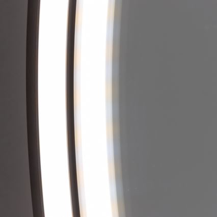 Brilagi - Espejo de baño LED PALANZO LED/19W/230V Ø 60 cm negro IP44 CRI 90 regulable + CCT