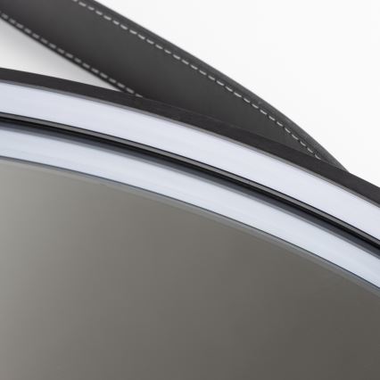 Brilagi - Espejo de baño LED PALANZO LED/19W/230V Ø 60 cm negro IP44 CRI 90 regulable + CCT