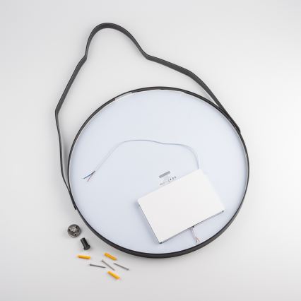 Brilagi - Espejo de baño LED PALANZO LED/19W/230V Ø 60 cm negro IP44 CRI 90 regulable + CCT