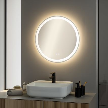 Brilagi - Espejo de baño con calefacción LED AVA PRO LED/18,5W/230V diámetro 60 cm IP44 IRC 90 regulable + CCT