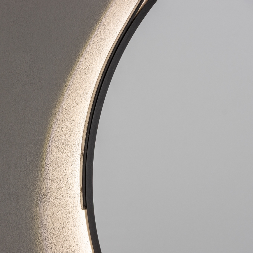 Brilagi - Espejo de baño LED VERESE LED/19W/230V Ø 60 cm negro IP44 IRC 90 regulable + CCT