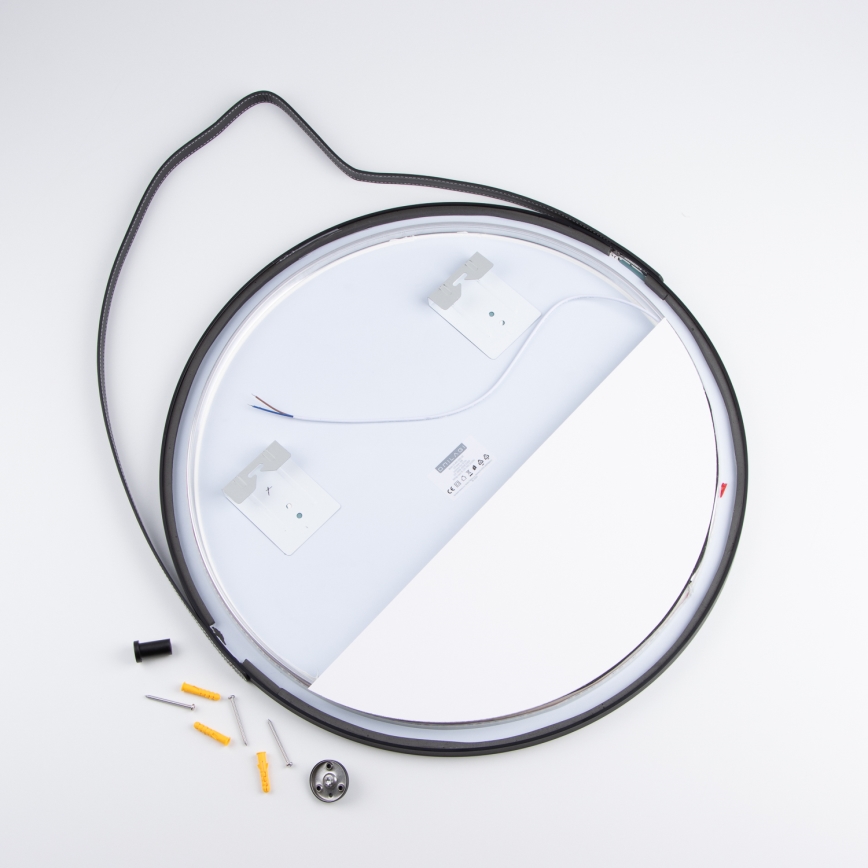 Brilagi - Espejo de baño LED VERESE LED/19W/230V Ø 60 cm negro IP44 IRC 90 regulable + CCT