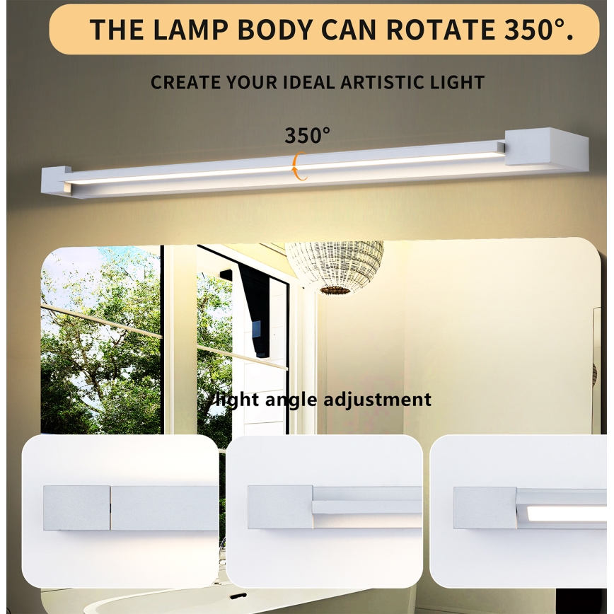 Brilagi - Iluminación LED para espejo de baño AQUA LINE, LED/24W/230V, 90 cm, IP44, cromo mate, CRI 90