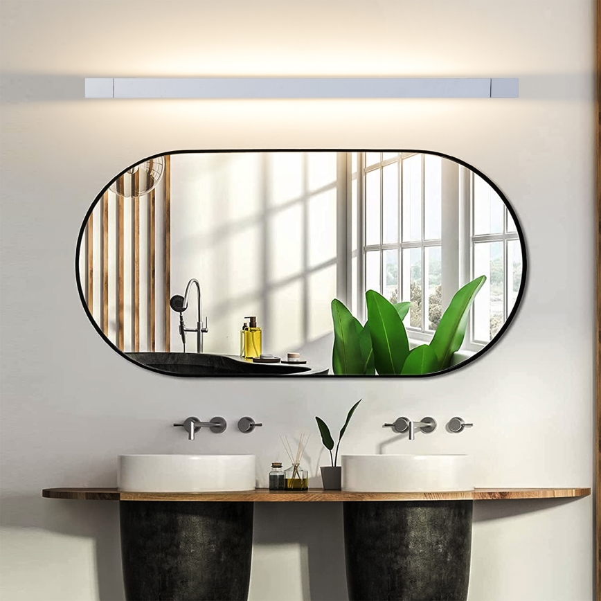 Brilagi - Iluminación LED para espejo de baño AQUA LINE, LED/24W/230V, 90 cm, IP44, cromo mate, CRI 90