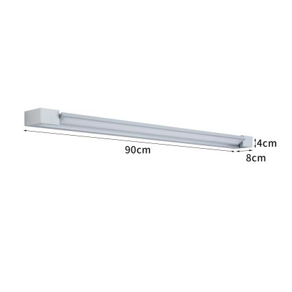 Brilagi - Iluminación LED para espejo de baño AQUA LINE, LED/24W/230V, 90 cm, IP44, cromo mate, CRI 90