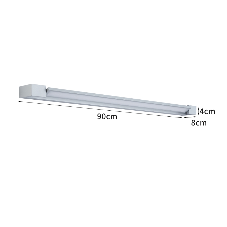 Brilagi - Iluminación LED para espejo de baño AQUA LINE, LED/24W/230V, 90 cm, IP44, cromo mate, CRI 90
