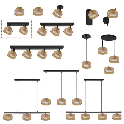 Brilagi - LED Foco AURA LUX 2xGX53/30W/230V negro/dorado