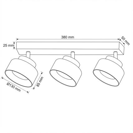 Brilagi - LED Foco AURA LUX 3xGX53/30W/230V negro/ahumado