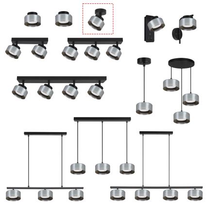 Brilagi - LED Foco orientable AURA LUX 1xGX53/30W/230V Ø 13 cm negro/ahumado