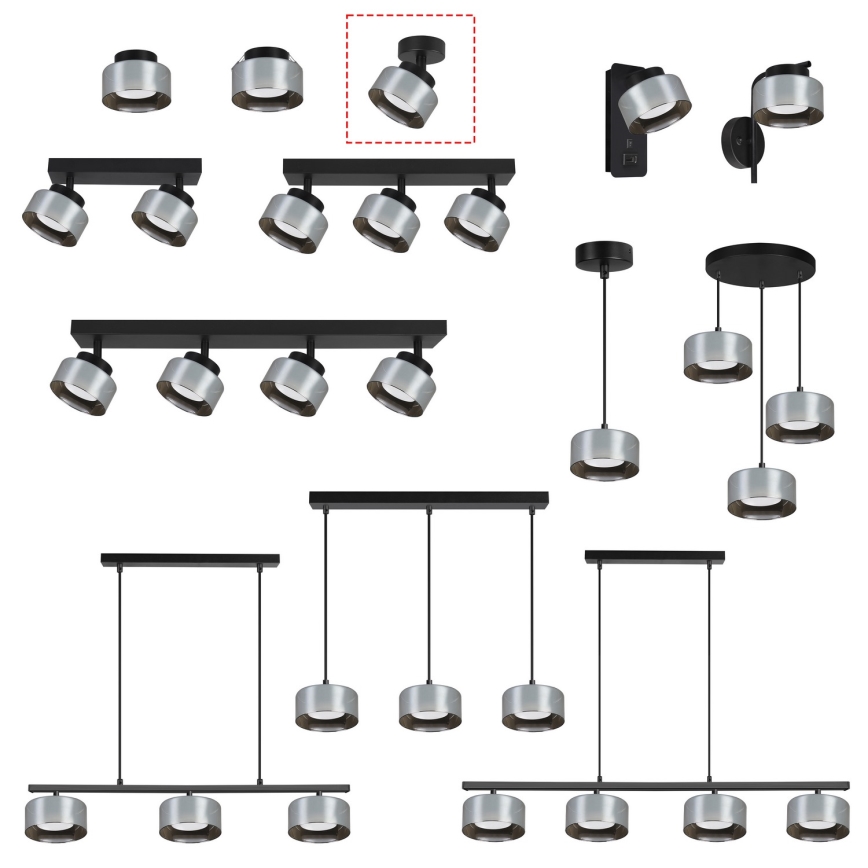 Brilagi - LED Foco orientable AURA LUX 1xGX53/30W/230V Ø 13 cm negro/ahumado