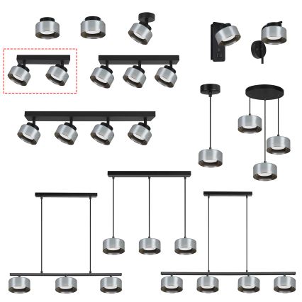 Brilagi - LED Foco orientable AURA LUX 2xGX53/30W/230V negro/ahumado