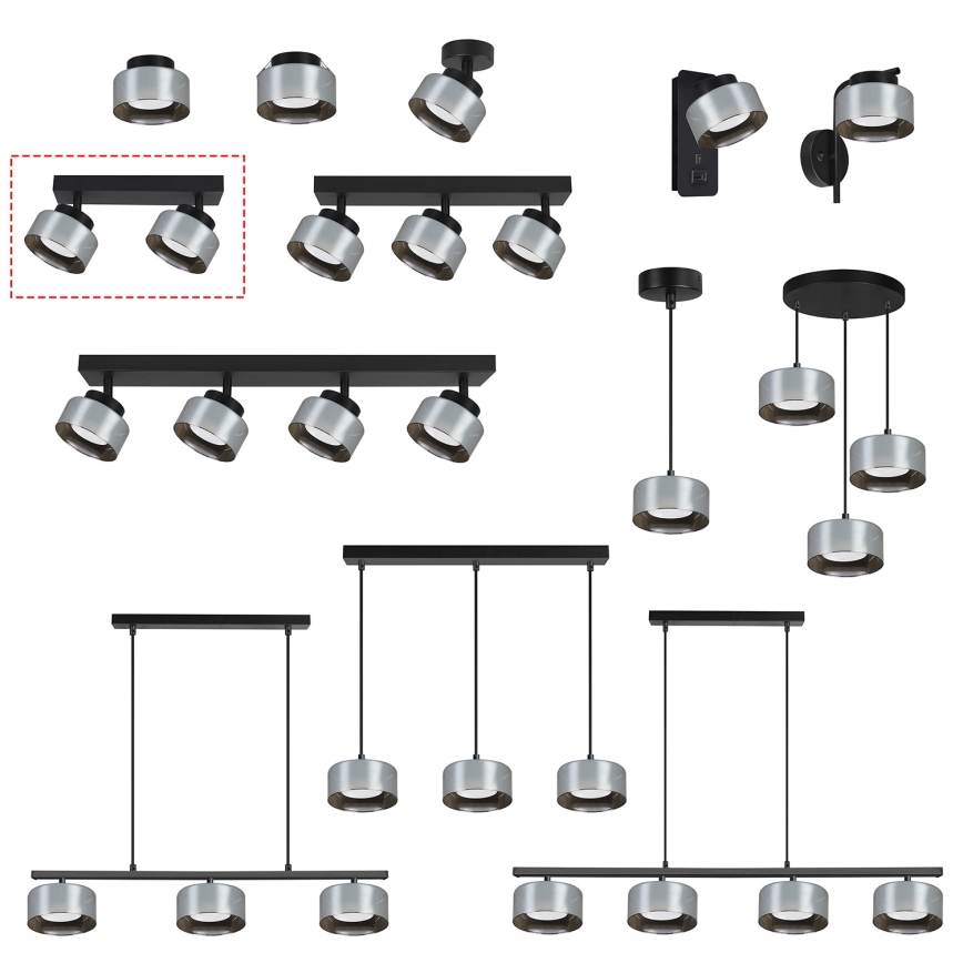 Brilagi - LED Foco orientable AURA LUX 2xGX53/30W/230V negro/ahumado