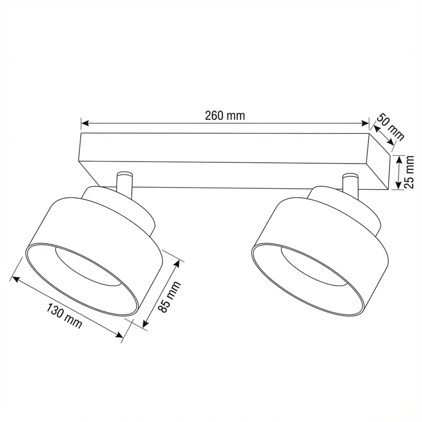 Brilagi - LED Foco orientable AURA LUX 2xGX53/30W/230V negro/ahumado
