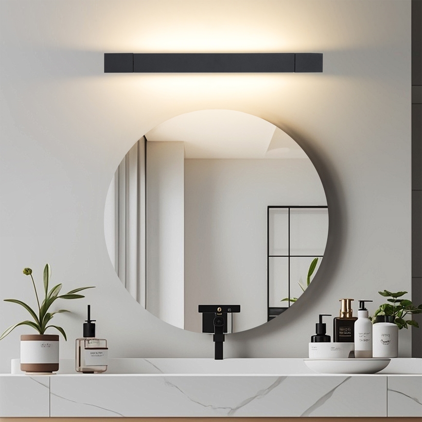 Brilagi - Iluminación LED para espejo de baño AQUA LINE LED/12W/230V 45 cm IP44 negra CRI 90