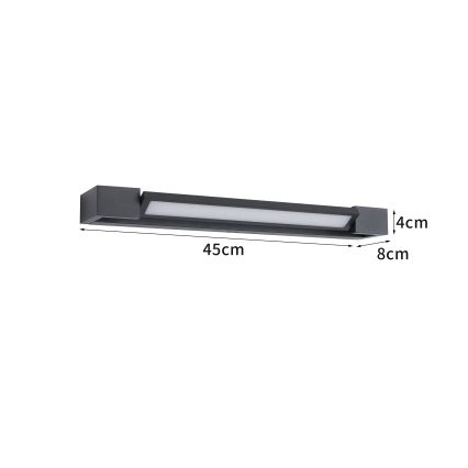 Brilagi - Iluminación LED para espejo de baño AQUA LINE LED/12W/230V 45 cm IP44 negra