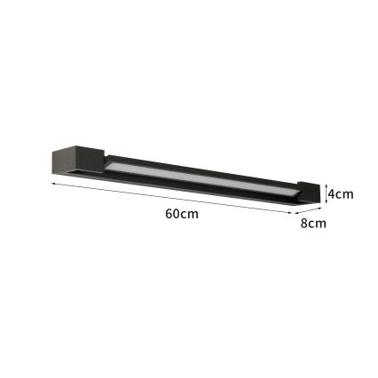Brilagi - Iluminación LED para espejo de baño AQUA LINE LED/18W/230V 60 cm IP44 negro
