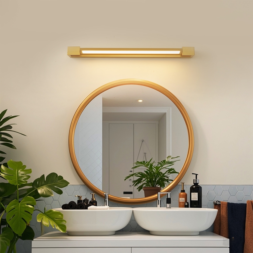 Brilagi - Iluminación LED para espejo de baño AQUA LINE LED/18W/230V 60 cm IP44 acabado dorado IRC 90