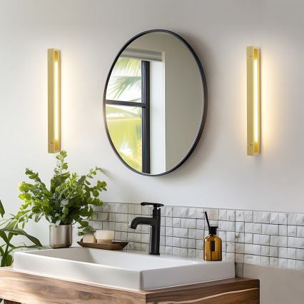Brilagi - Iluminación LED para espejo de baño AQUA LINE LED/18W/230V 60 cm IP44 acabado dorado IRC 90