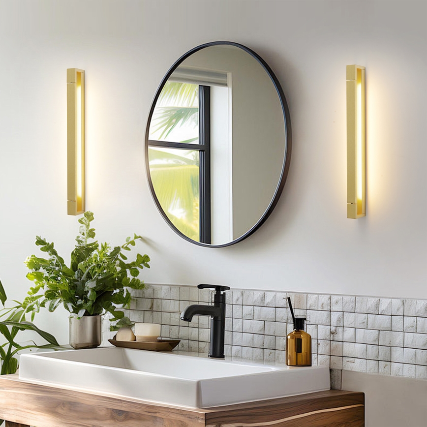 Brilagi - Iluminación LED para espejo de baño AQUA LINE LED/18W/230V 60 cm IP44 acabado dorado IRC 90