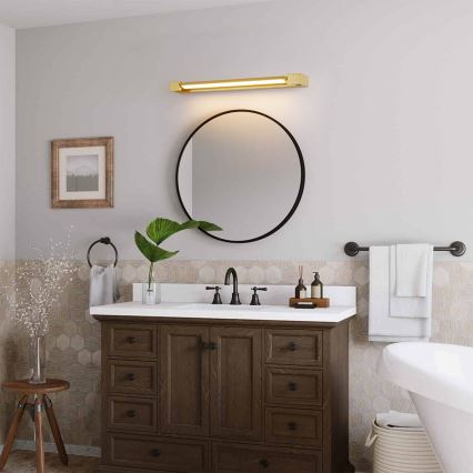 Brilagi - Iluminación LED para espejo de baño AQUA LINE LED/18W/230V 60 cm IP44 acabado dorado IRC 90