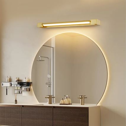Brilagi - Iluminación LED para espejo de baño AQUA LINE LED/18W/230V 60 cm IP44 acabado dorado IRC 90