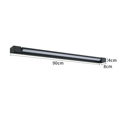 Brilagi - Iluminación LED para espejo de baño AQUA LINE LED/24W/230V 90 cm IP44 negra