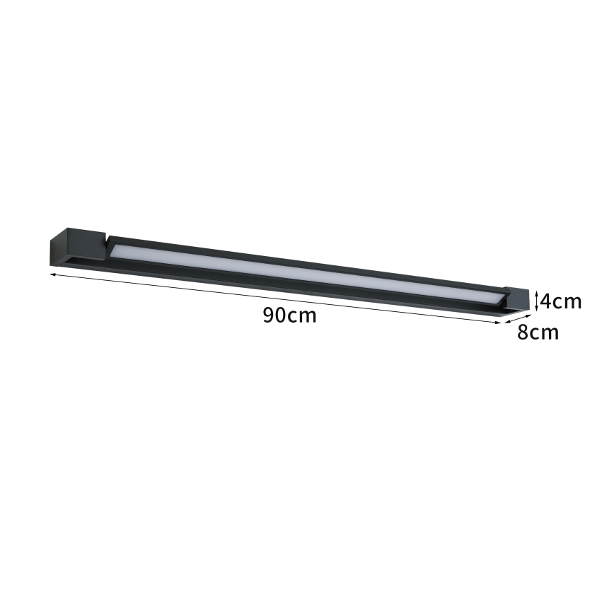 Brilagi - Iluminación LED para espejo de baño AQUA LINE LED/24W/230V 90 cm IP44 negra