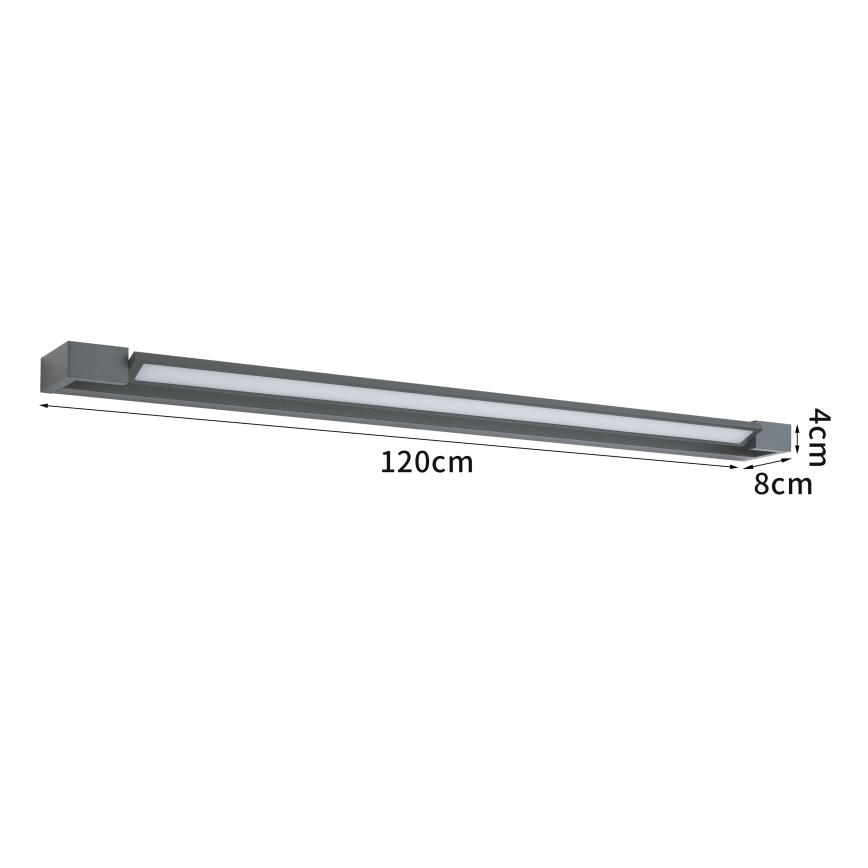 Brilagi - Iluminación LED para espejo de baño AQUA LINE LED/36W/230V 120 cm IP44 antracita CRI 90